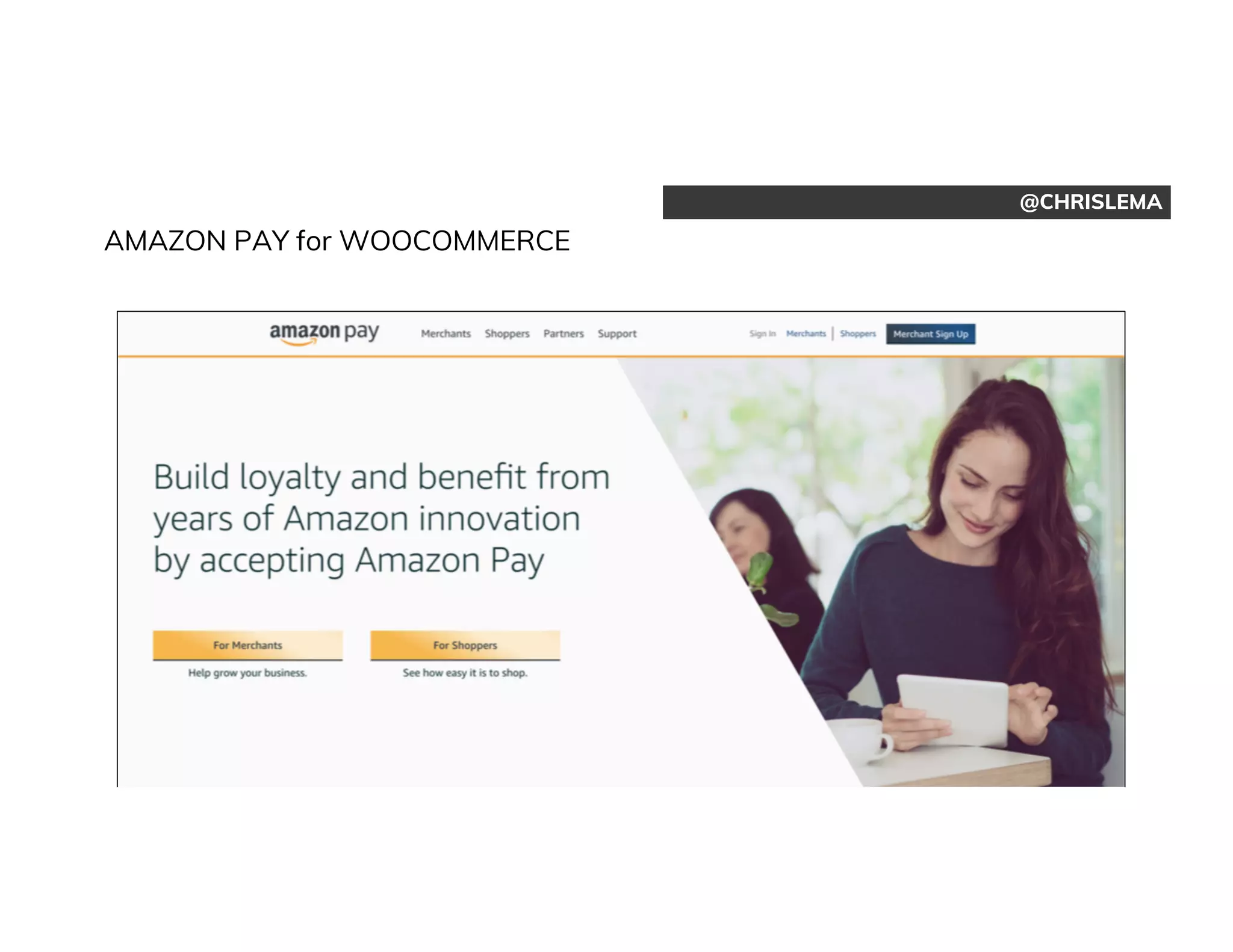 @CHRISLEMA
AMAZON PAY for WOOCOMMERCE
 