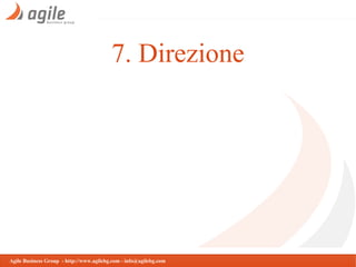 7. Direzione

Agile Business Group - http://www.agilebg.com - info@agilebg.com

 
