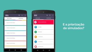 E a priorização
de simulados?
 