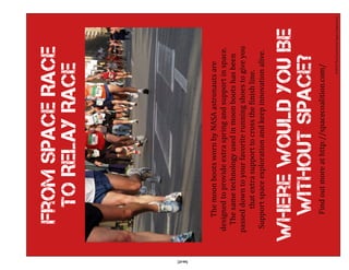 From Space Race
       To Relay Race




79



     Where would you Be
      without space?
 
