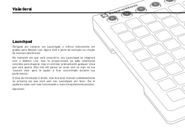Manual do controlador NOVATION LAUNCHPAD MKII