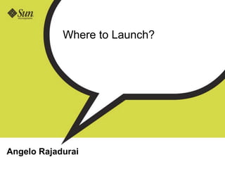 Where to Launch?




Angelo Rajadurai
 