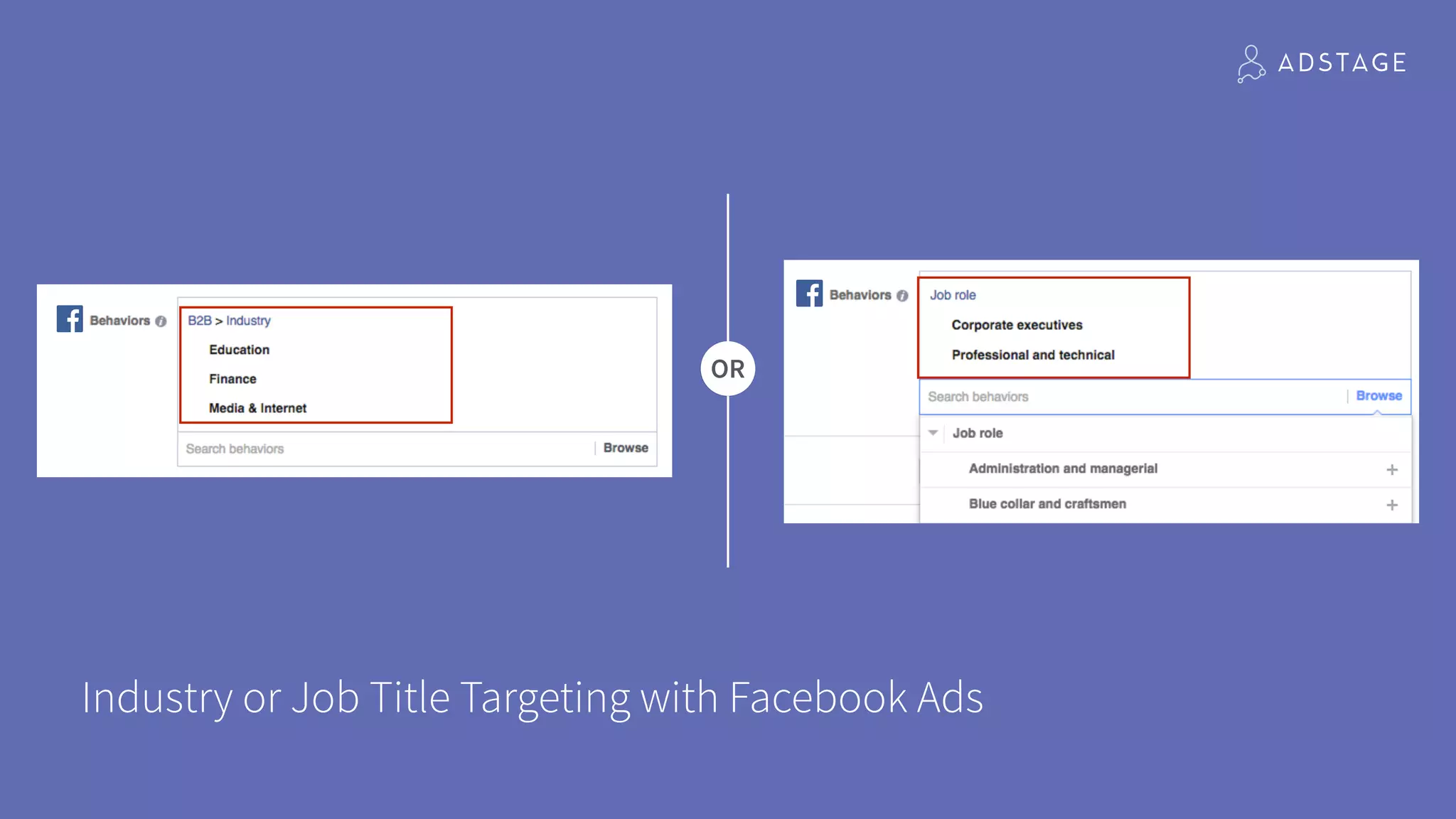 Industry or Job Title Targeting with Facebook Ads
OR
 