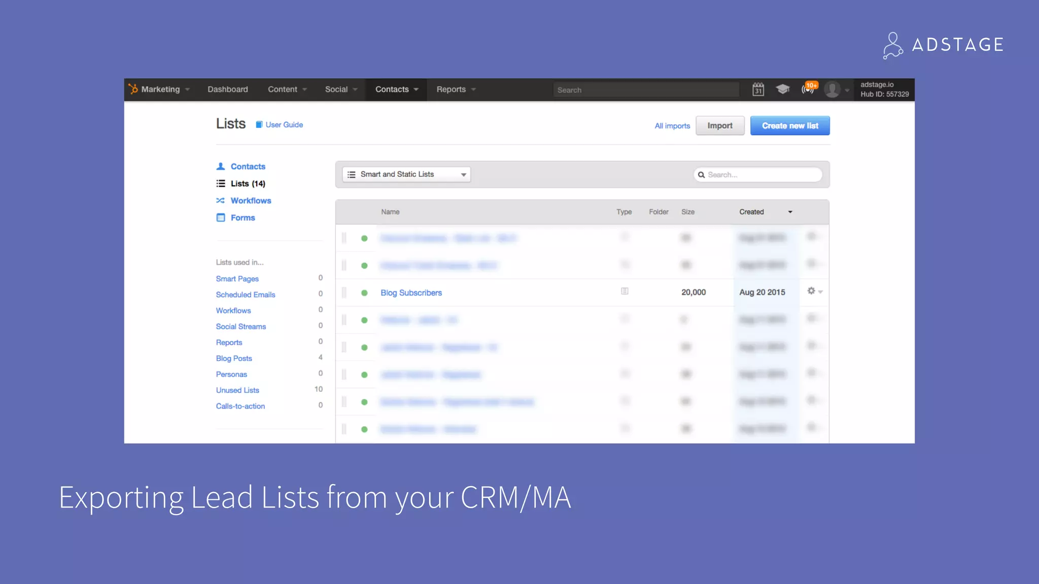 Exporting Lead Lists from your CRM/MA
 