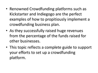 Roadmap to launch your crowdfunding platform: Business Model & features ...