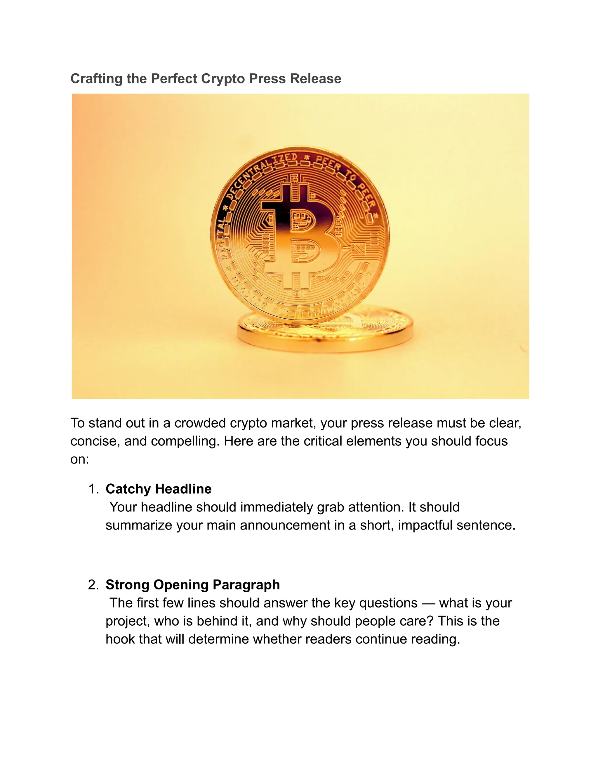 Latest Trends in Crypto Press Release: What Works in 2025 | PDF