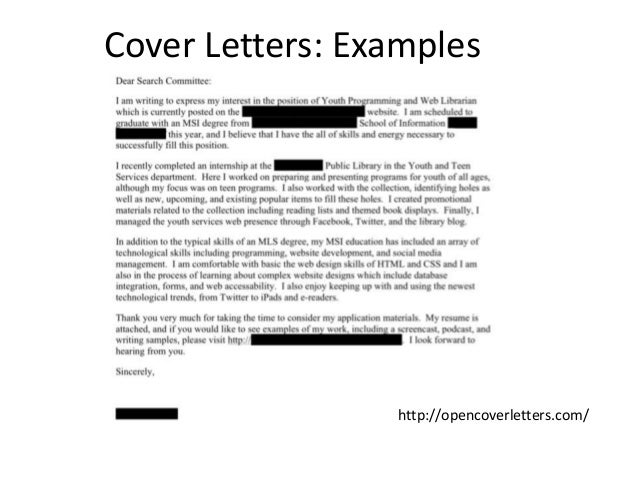 librarian cover letter sample