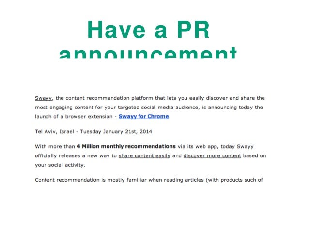 pr announcement