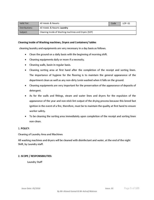 Laundry Manual Part 2 (SOP)