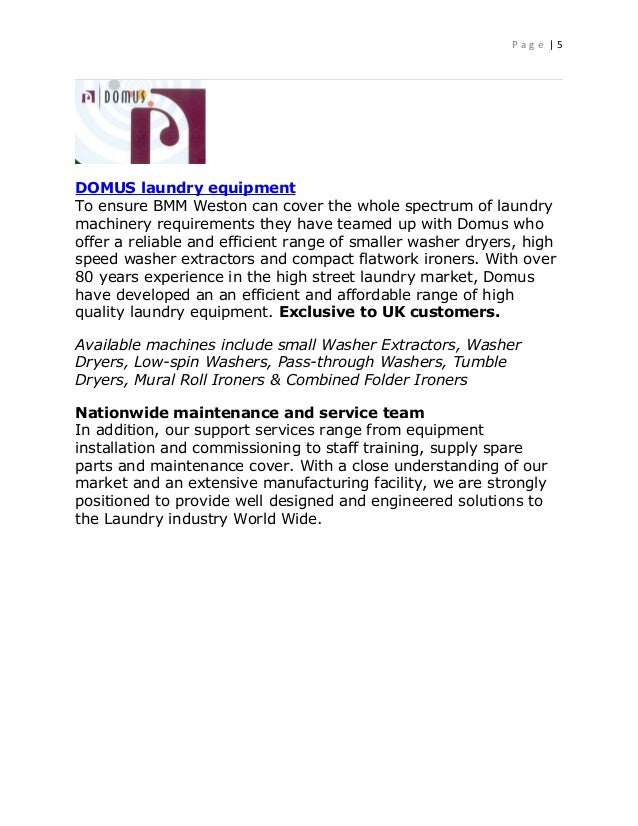 Laundry equipment notes