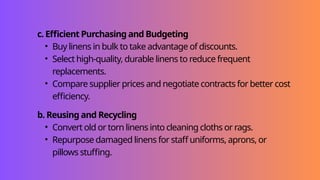 Reject Linen Examples Laundry & Linen Management.pptx by: Analiza E. Manipis | PPTX