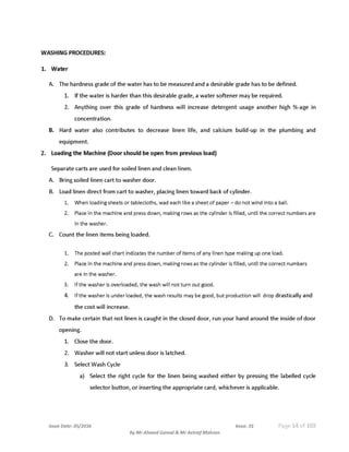 Laundry Procedure.pdf Laundry Manual Part 3 (SOP) | PDF