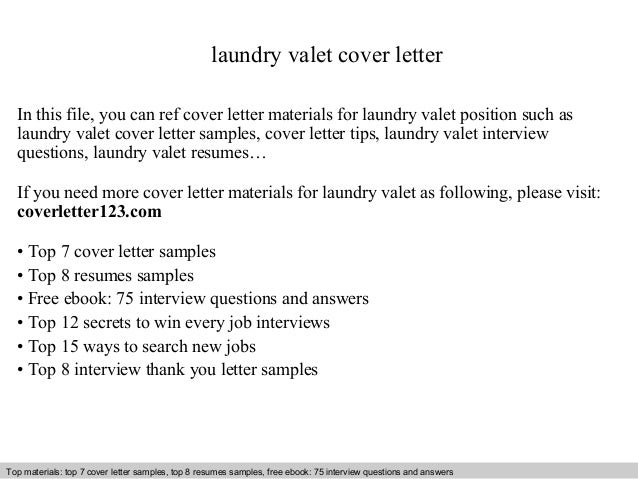 laundry valet cover letter what is a valet attendant resumes