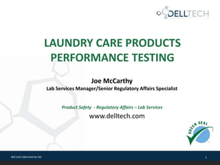 Laundry Care Products Performance Testing | PPTX