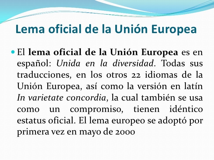 Cual Es El Lema De La Ue