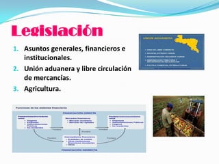 Legislación
1. Asuntos generales, financieros e
institucionales.
2. Unión aduanera y libre circulación
de mercancías.
3. Agricultura.
 