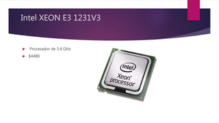 Intel XEON E3 1231V3
 Procesador de 3.4 GHz
 $4480
 
