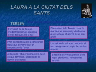 <ul><ul><li>TERESA </li></ul></ul>LAURA A LA CIUTAT DELS SANTS Formació de la Teresa-model tradicional: educada en les tas...