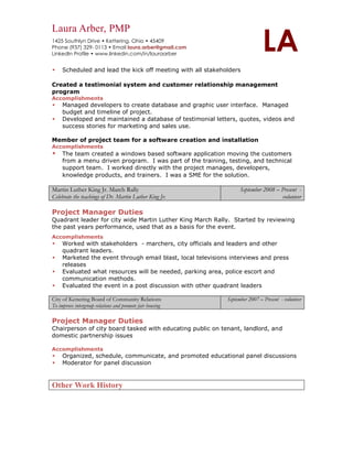 Scheduled and lead kick-off, status and post-discussion meetings