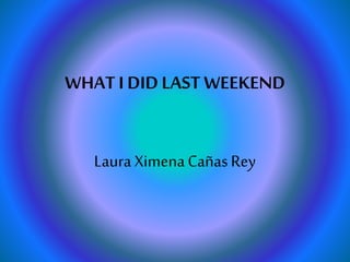 WHAT I DID LAST WEEKEND 
Laura Ximena Cañas Rey 
 