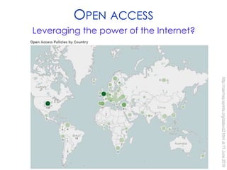 OPEN ACCESS
http://roarmap.eprints.org/dataviz2.htmlat11June2016
Leveraging the power of the Internet?
 