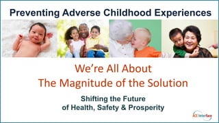 Shifting the Future
of Health, Safety & Prosperity
Preventing Adverse Childhood Experiences
We’re All About
The Magnitude of the Solution
 