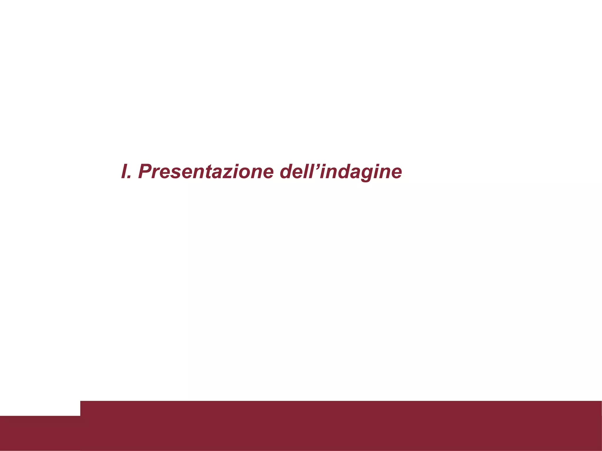 I. Presentazione dell’indagine 