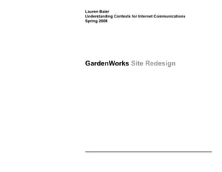 GardenWorks Site Redesign Creative Brief