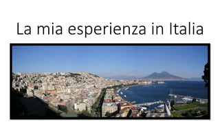 La mia esperienza in Italia
 