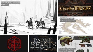 'Tusked Bear' by Markus
Gansel on Artstation
'Snow' by Kimya Sheikh on
ArtStation
'Substrata' by Peter
Boehme on Artstation
 