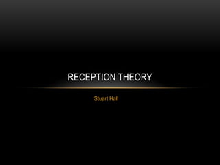 RECEPTION THEORY
Stuart Hall

 