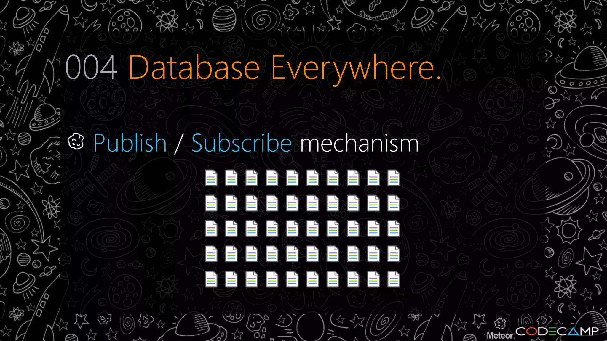 004 Database Everywhere. 
Publish / Subscribe mechanism 
 