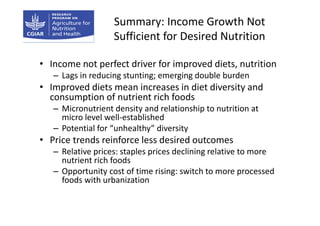 Laurian Unnevehr, IFPRI "Using Markets to Promote a Healthy Dietary Transition"