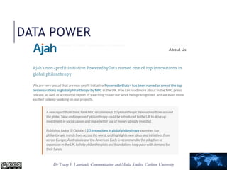 Dr Tracey P. Lauriault, Communication and Media Studies, Carleton University
DATA POWER
Cover Popular Science
 