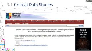 3.1 Critical Data Studies
 