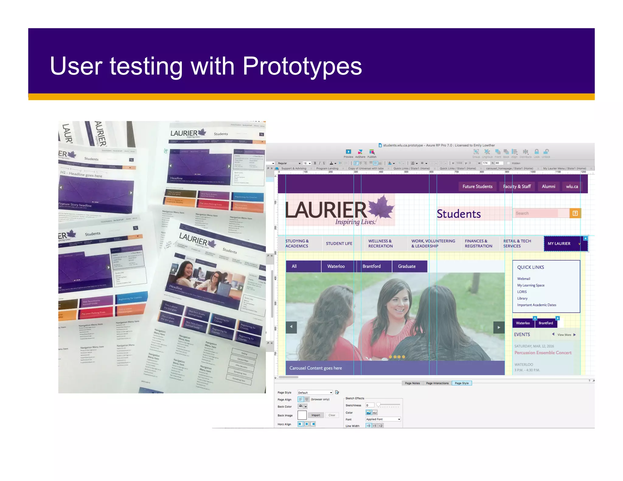 User testing with Prototypes
 