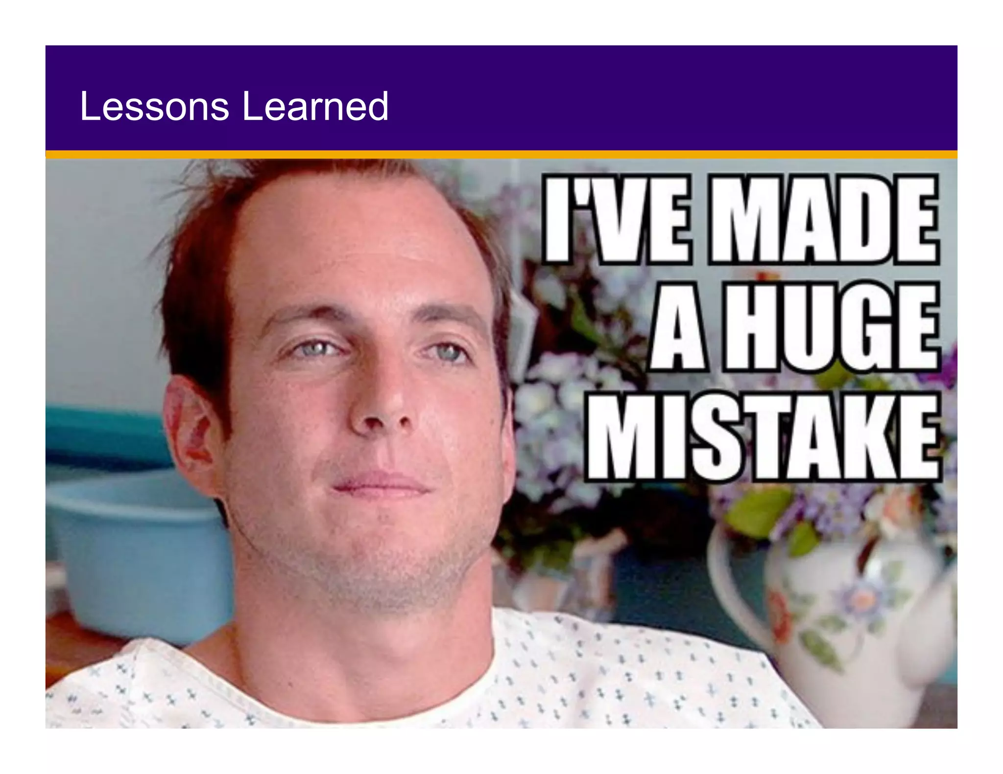 Lessons Learned
UX=Content	
Thank	you		
Editors!	
 