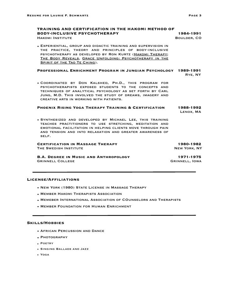 resume certifications