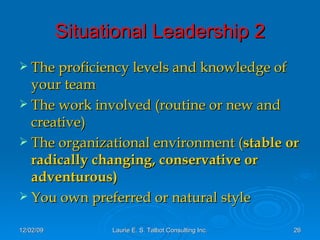 Stable Leadership Laurie Talbot Leadership Styles1 | PPT