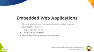 Automated Testing for Web-based Systems on Embedded Devices | PPT