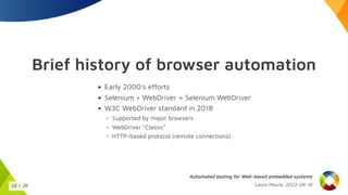 Automated Testing for Web-based Systems on Embedded Devices | PPT