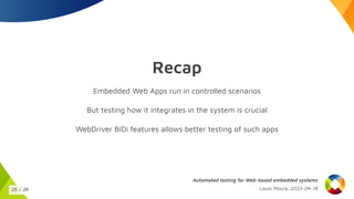 Automated Testing for Web-based Systems on Embedded Devices | PPT