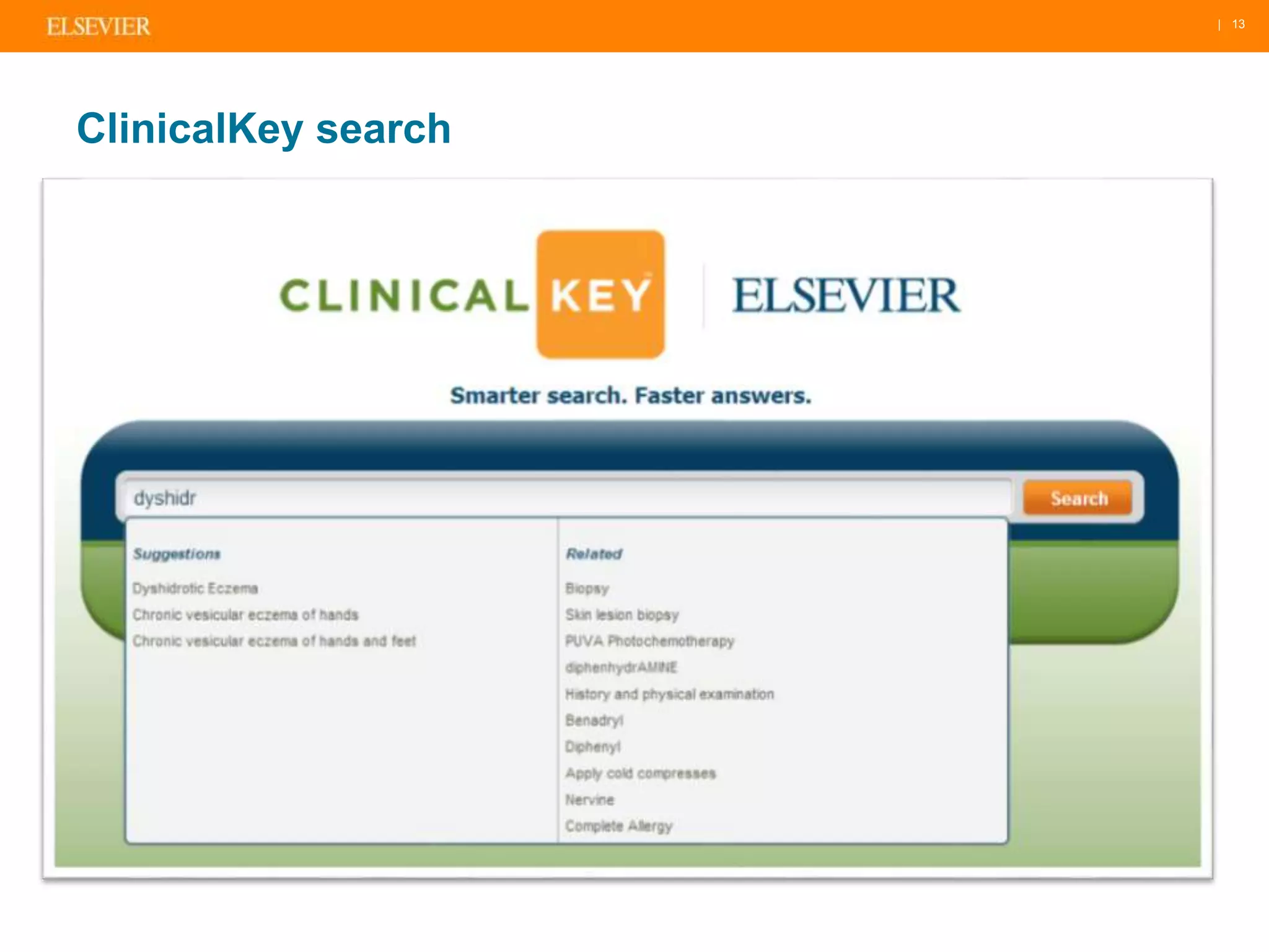 | 13 
ClinicalKey search 
 