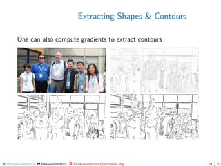Extracting Shapes & Contours
One can also compute gradients to extract contours
@freakonometrics freakonometrics freakonometrics.hypotheses.org 27 / 57
 