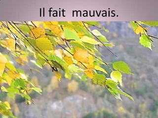 Il fait mauvais.
 