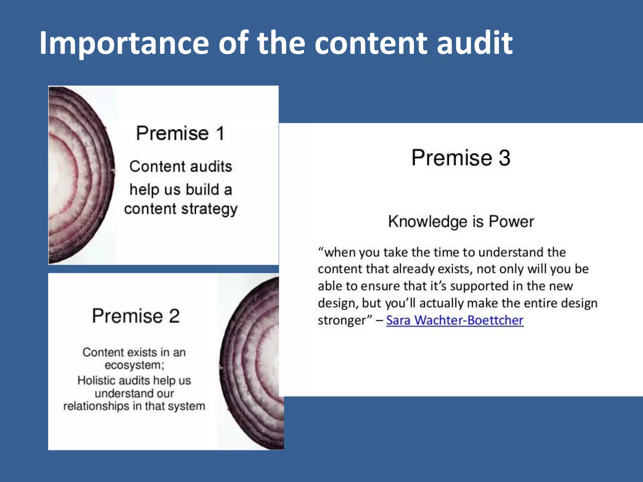 Importance of the content audit 
 