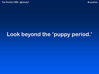 Look beyond the ‘puppy period.’ 