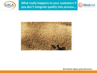 What really happens to your customers if
you don’t integrate quality into process…

@mindlinker @gala_global @LavaCon

 