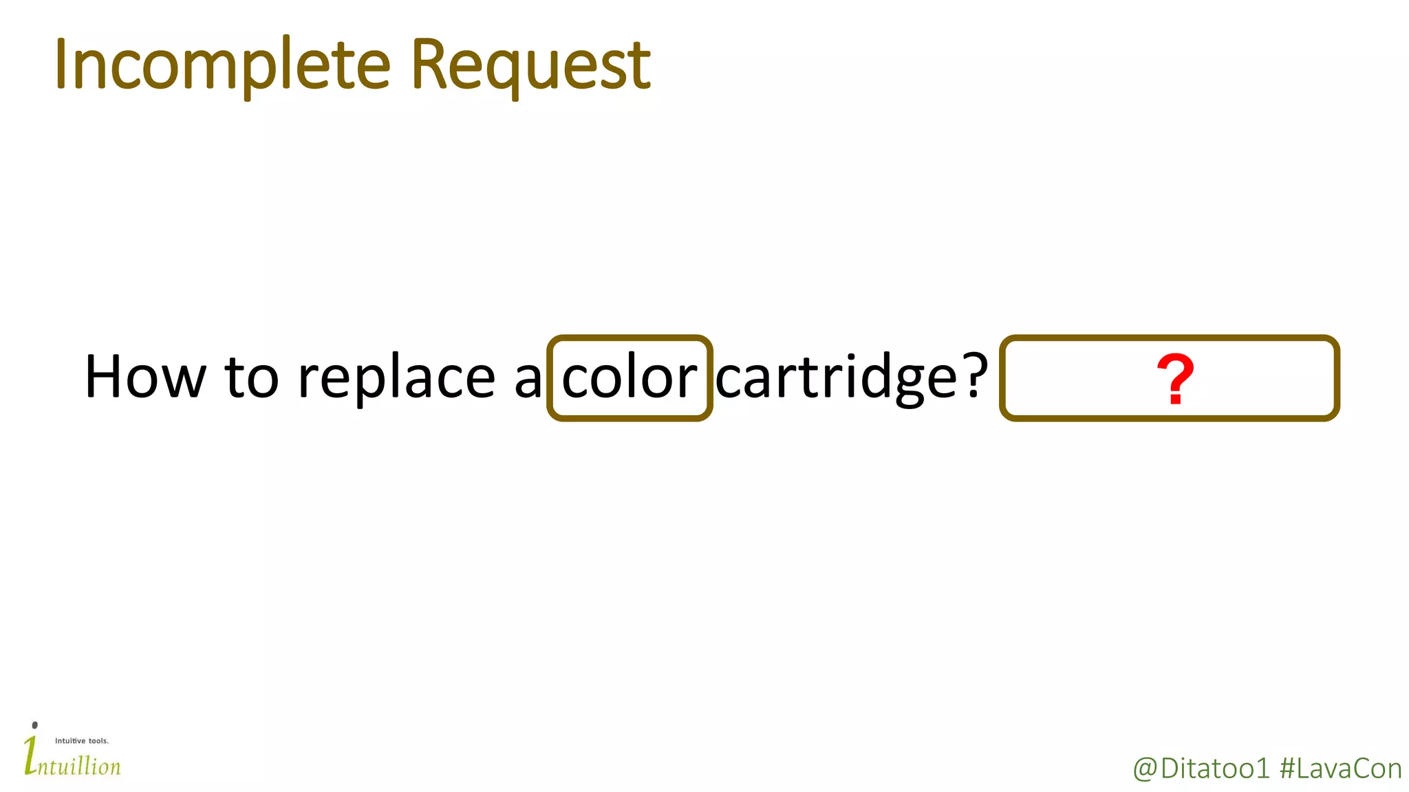 @Ditatoo1 #LavaCon
Incomplete Request
How to replace a color cartridge? ?
 