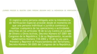 EL LAVADO DE DINERO EN GUATEMALA y la LEY del Terrorismo | PPTX